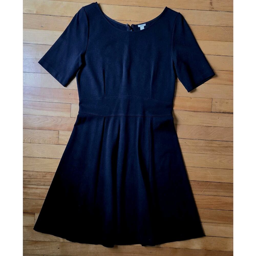 J.Crew 15874 Black Flared Ponte Day Wear Dress Sz 8 Fit & Flare FA12 - Picture 3 of 16